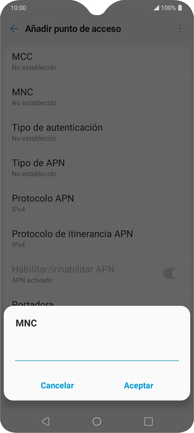 Introduce 01 y pulsa Aceptar.