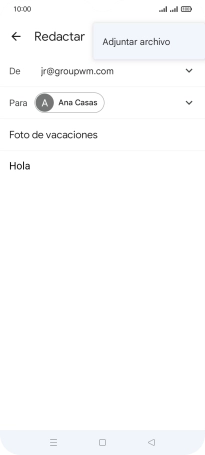 Pulsa Adjuntar archivo y desplázate a la carpeta deseada.