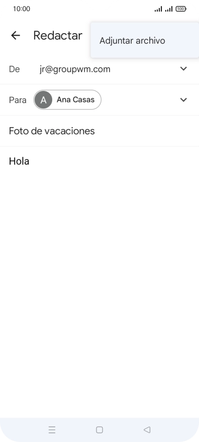 Pulsa Adjuntar archivo y desplázate a la carpeta deseada.