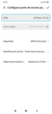 Pulsa SSID e introduce el nombre deseado de la conexión wifi.