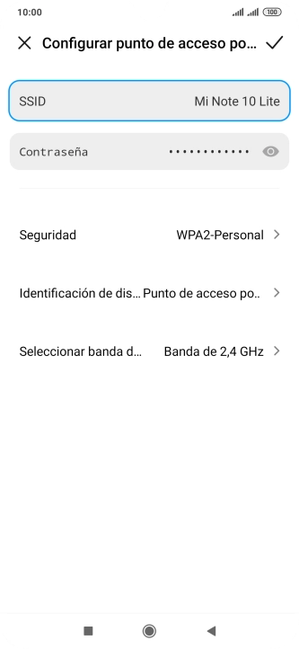 Pulsa SSID e introduce el nombre deseado de la conexión wifi.