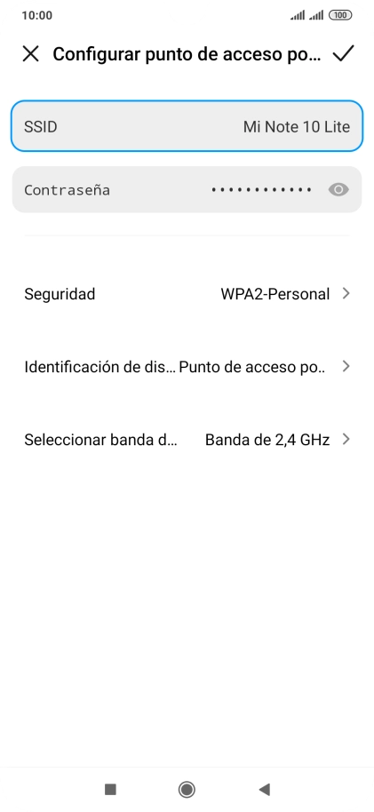 Pulsa SSID e introduce el nombre deseado de la conexión wifi.