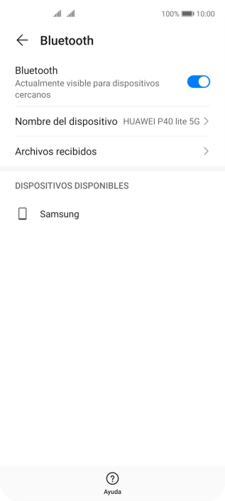 Pulsa el dispositivo Bluetooth deseado y sigue las indicaciones de la pantalla para vincular el dispositivo al teléfono.