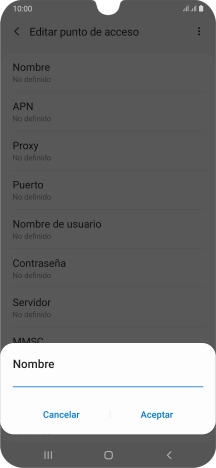 Introduce Vodafone Internet y pulsa Aceptar.