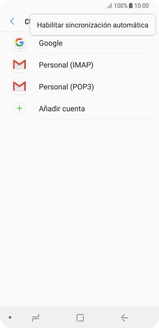 Pulsa Habilitar sicronización automática.