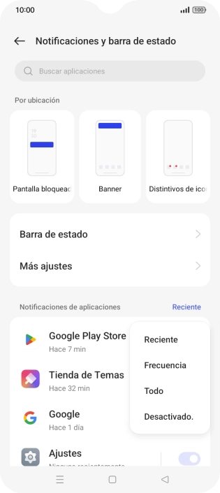 Pulsa el ajuste deseado.