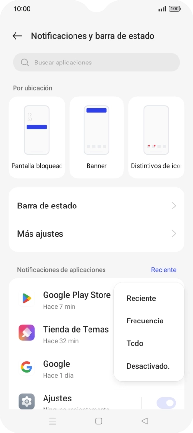 Pulsa el ajuste deseado.