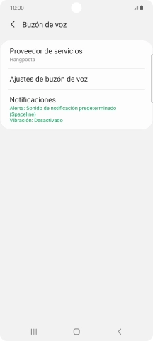 Pulsa Ajustes de buzón de voz.