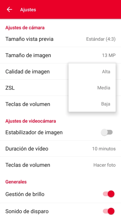Pulsa el ajuste deseado.