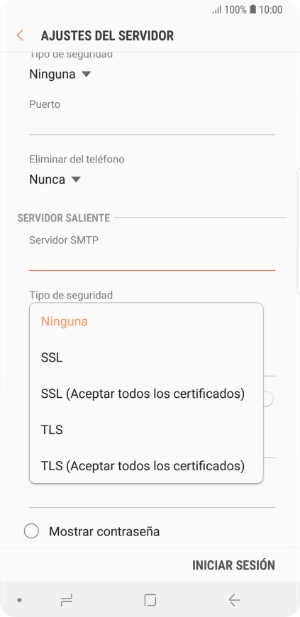 Pulsa Ninguna para desactivar la función.