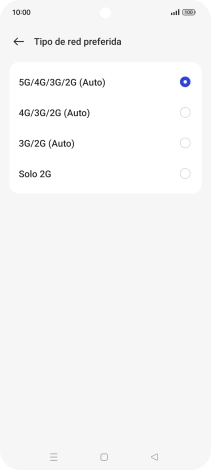 Pulsa el tipo de red deseado.