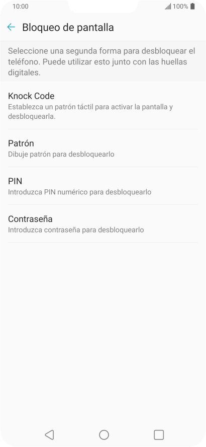 Pulsa el código de seguridad deseado.