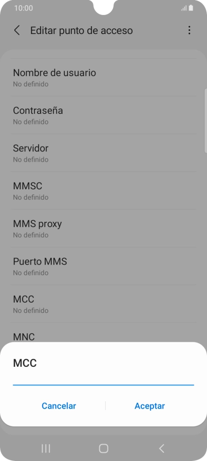 Introduce 214 y pulsa Aceptar.