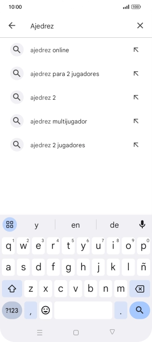 Introduce el nombre del tema o de la app y pulsa el icono de búsqueda.