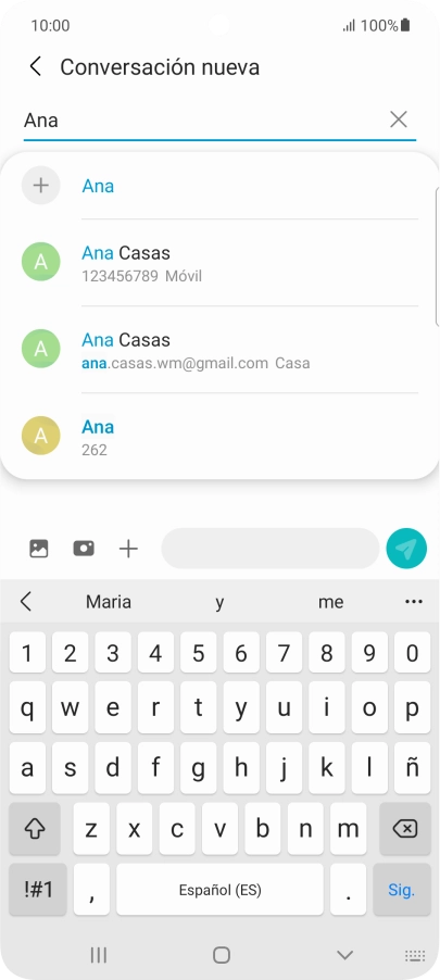 Pulsa el contacto deseado.