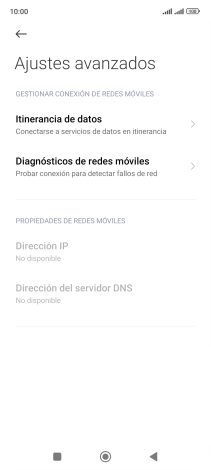 Pulsa Itinerancia de datos.