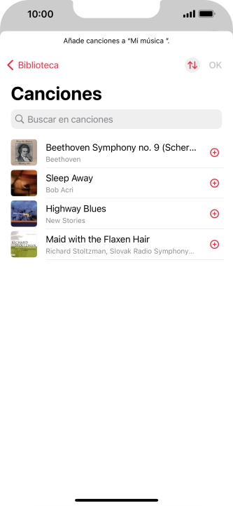 Desplázate a la categoría deseada y pulsa el archivo de música deseado.