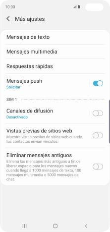 Pulsa Mensajes de texto.