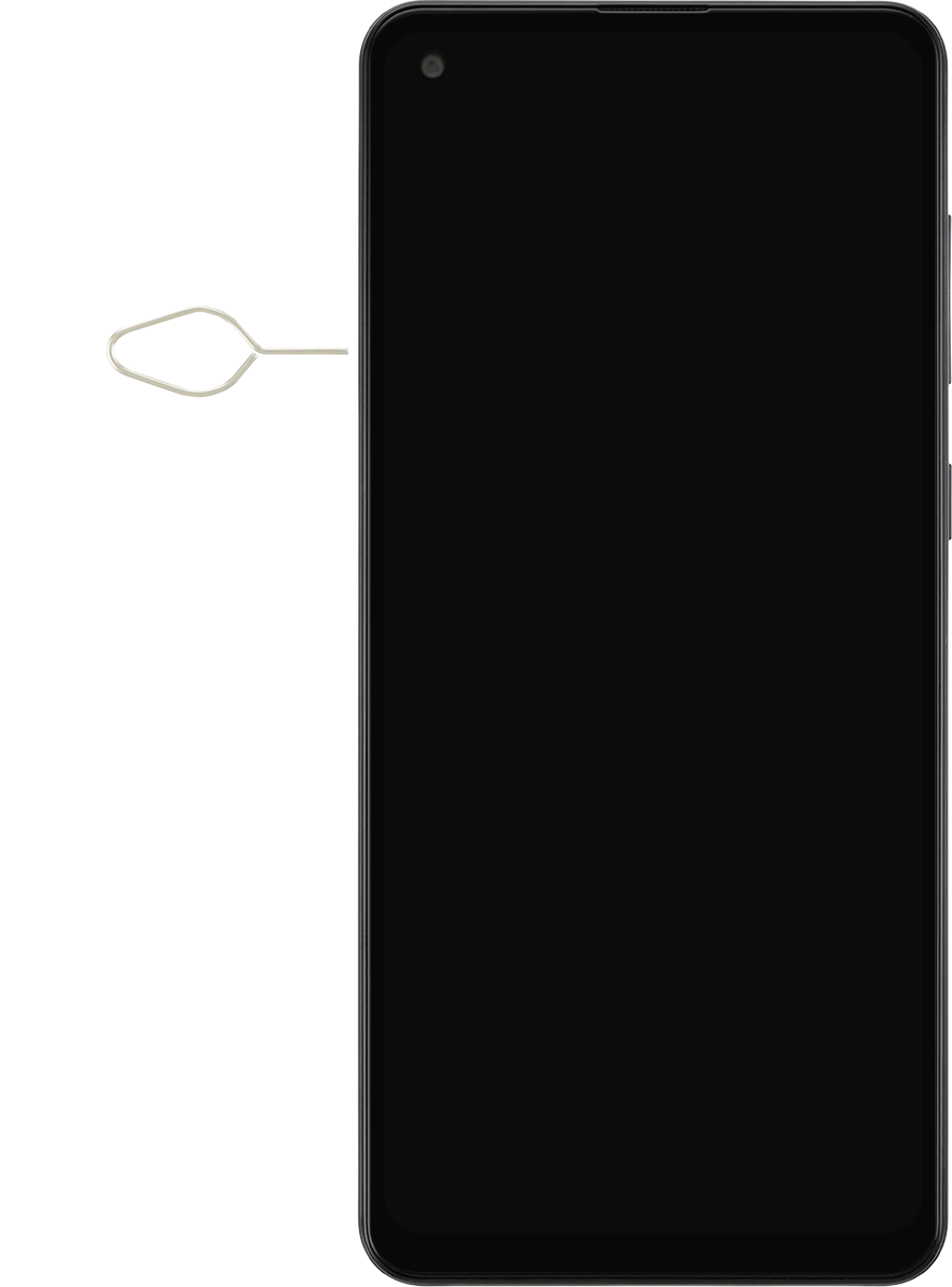 Busca la herramienta de apertura del contenedor de tarjetas.