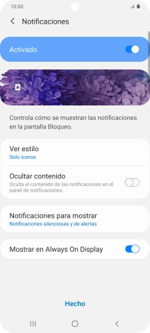 Pulsa los ajustes deseados.