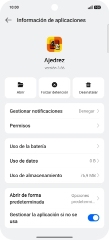 Pulsa Uso de almacenamiento.