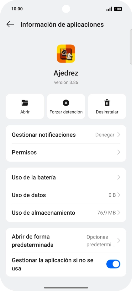 Pulsa Uso de almacenamiento.