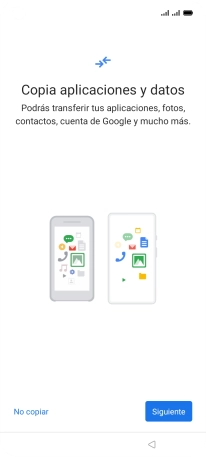 Puedes transferir el contenido de otro teléfono cuando activas tu teléfono por primera vez y cuando lo has restablecido. Cuando aparezca en la pantalla del teléfono esta imagen, ya está listo para la transmisión del contenido del otro teléfono.