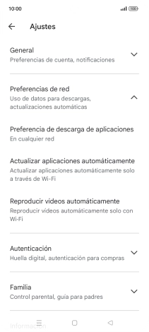 Pulsa Actualizar aplicaciones automáticamente.