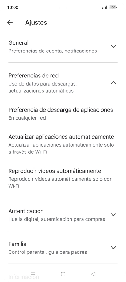 Pulsa Actualizar aplicaciones automáticamente.