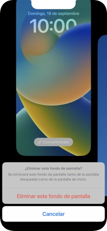 Pulsa Eliminar este fondo de pantalla.