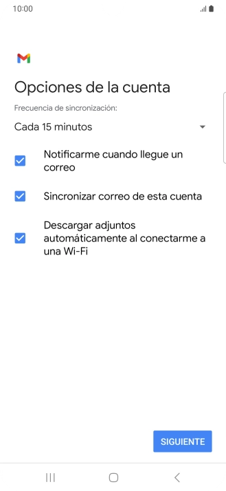 Si aparece en la pantalla esta imagen, tu cuenta de correo electrónico ha sido reconocida y configurada automáticamente. Sigue las indicaciones de la pantalla para introducir más información y terminar la configuración.