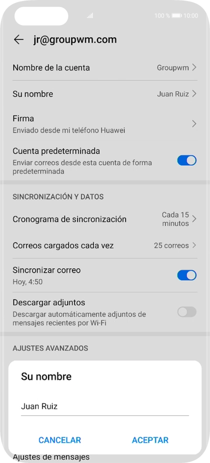 Introduce el nombre deseado y pulsa ACEPTAR.