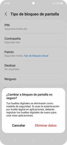Pulsa Eliminar datos.