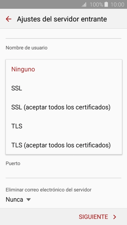 Pulsa Ninguno para desactivar la función.