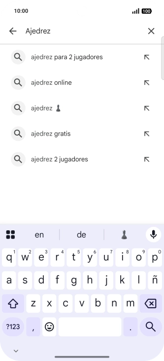 Introduce el nombre del tema o de la app y pulsa el icono de búsqueda.