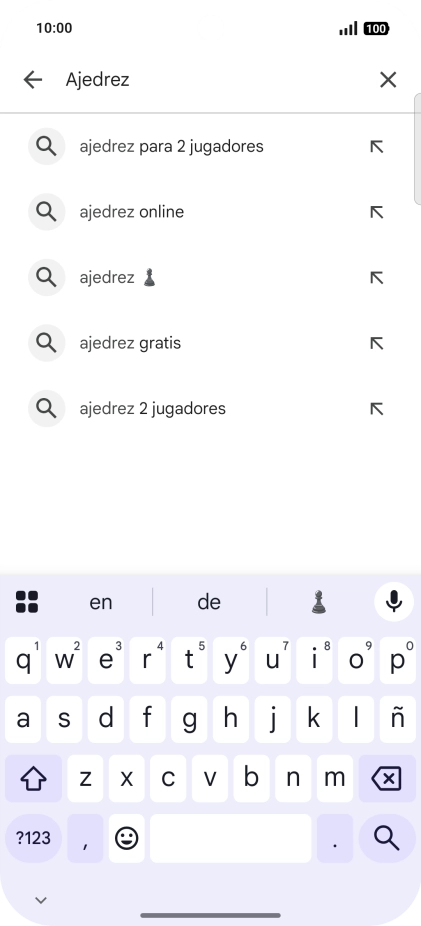 Introduce el nombre del tema o de la app y pulsa el icono de búsqueda.