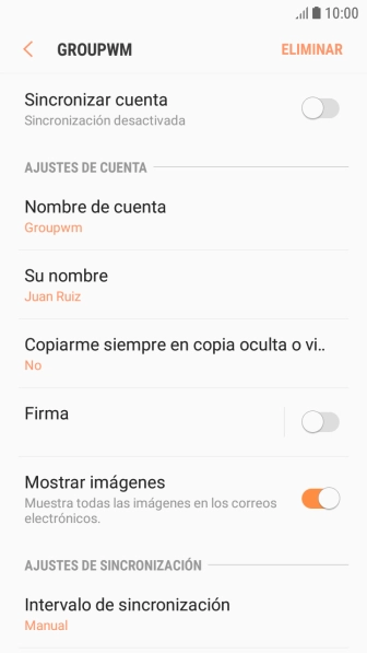 Pulsa Nombre de cuenta.