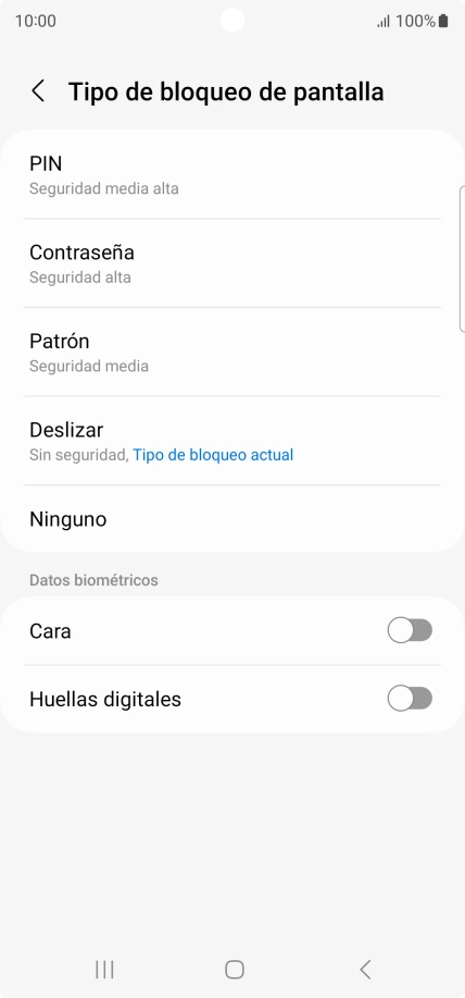 Pulsa Huellas digitales.