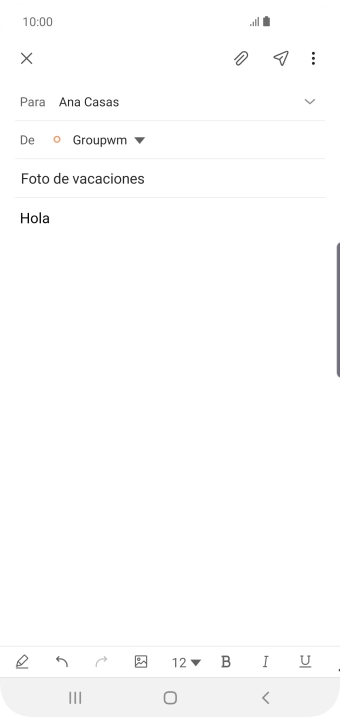 Pulsa el icono de anexos.