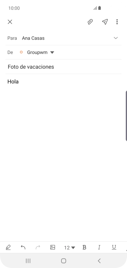 Pulsa el icono de anexos.