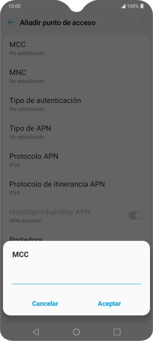 Introduce 214 y pulsa Aceptar.