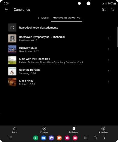 Pulsa el archivo de música deseado.