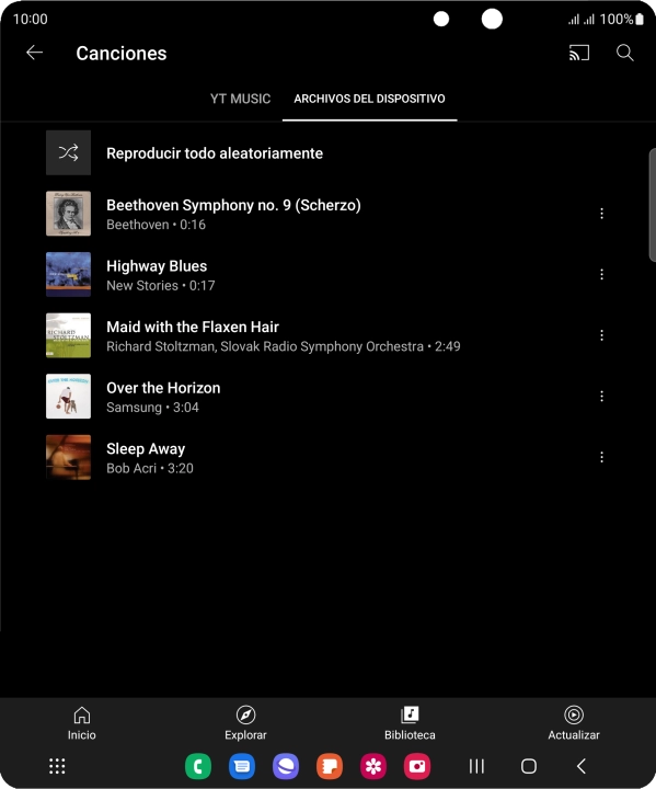 Pulsa el archivo de música deseado.