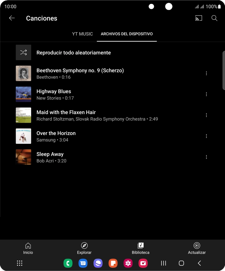 Pulsa el archivo de música deseado.