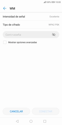 Pulsa Contraseña e introduce la contraseña de la red wifi.