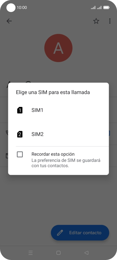 Pulsa la tarjeta SIM deseada.