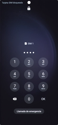 Si es necesario desbloquear la tarjeta SIM, introduce el código PIN y pulsa OK.