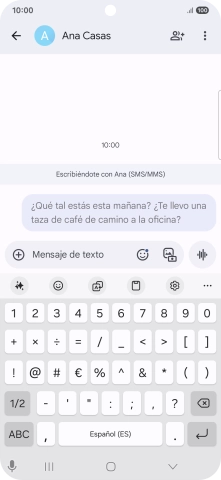 Empieza una conversación y pulsa el icono de IA.