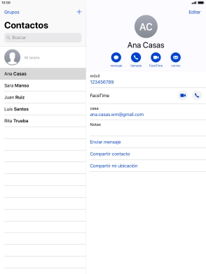 Pulsa el icono de nuevo contacto.