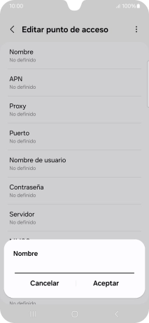 Introduce Vodafone Internet y pulsa Aceptar.